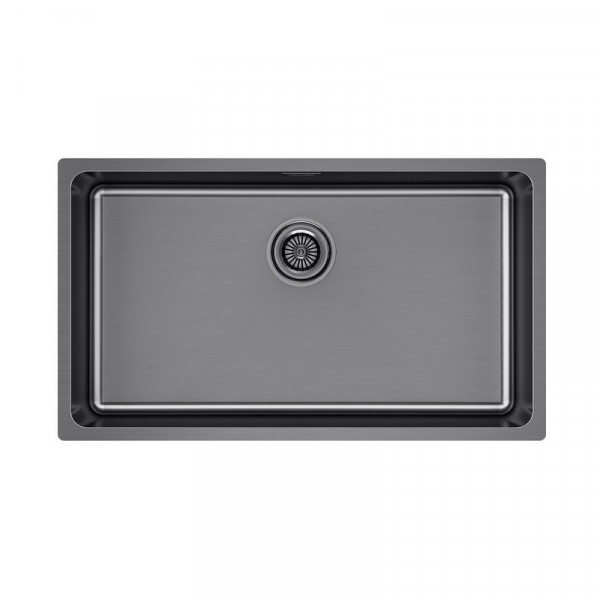 Кухонная мойка Paulmark YUNI 76 UNI YU76-GM вороненая сталь 76х44см Paulmark