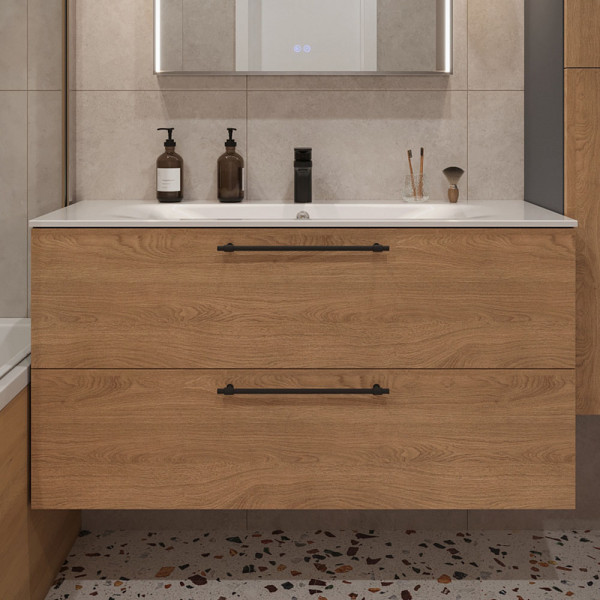 Тумба с раковиной подвесная 120см Terminus Venta VEN101202300001O шпон/дуб