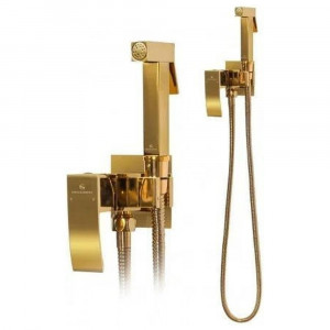 Гигиенический душ со смесителем встраиваемый Grocenberg GB007GO золото