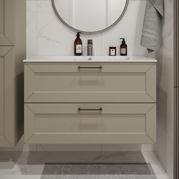 Тумба с раковиной подвесная 100см Terminus Victoria VIC101002900101O айвори