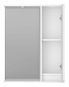 Шкаф с зеркалом для ванной Brevita Balaton 65 BAL-04065-01-П правый (белый)