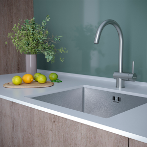 Смеситель для кухни Paulmark BEND нержавеющая сталь Be212066-SS