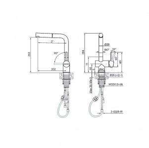 Смеситель для кухни Paulmark Dosse антрацит Do214418-401(AN)