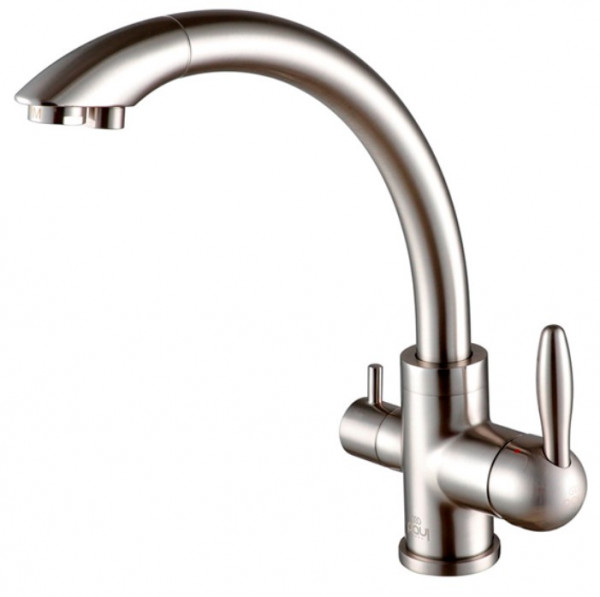 Смеситель для кухни Paulmark ESSEN никель две воды Es213001-NI(BS)