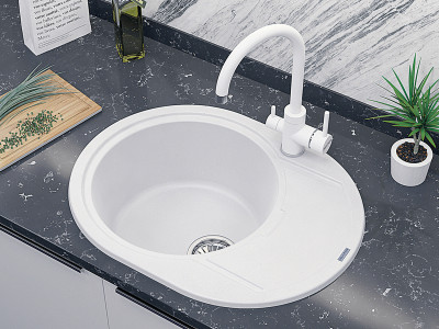 Смеситель для кухни Paulmark ESSEN белый матовый Es213211-431(WH)