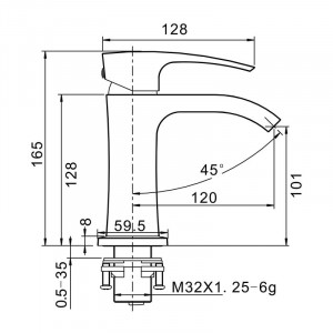 Смеситель для раковины Gappo G1007-3 Золото