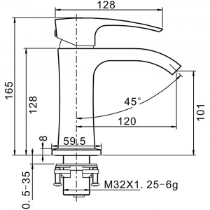 Смеситель для раковины Gappo G1007-4 Бронза