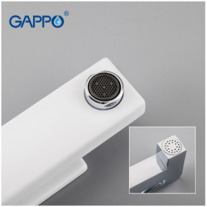 Смеситель с гигиеническим душем Gappo G1017-1 белый-хром