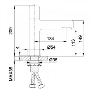 Смеситель для раковины Gappo G1052-81 Золотой матовый