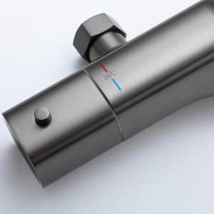 Душевая система с термостатом Gappo G2495-79 Оружейная сталь