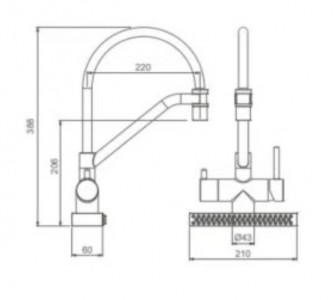 Смеситель для кухни Gappo G4098-6 Черный