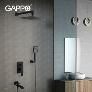 Душевая система скрытого монтажа Gappo G7107-6 Черный матовый