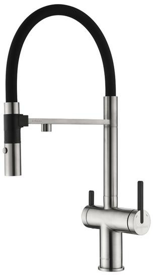Смеситель для кухни Paulmark Gravity брашированная нерж.сталь Gr213888-BS Starke