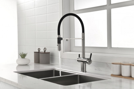 Смеситель для кухни Paulmark Gravity брашированная нерж.сталь Gr213888-BS Starke