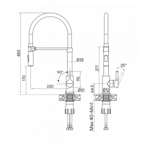 Смеситель для кухни Paulmark Halt антрацит Ha214021-401 (AN)