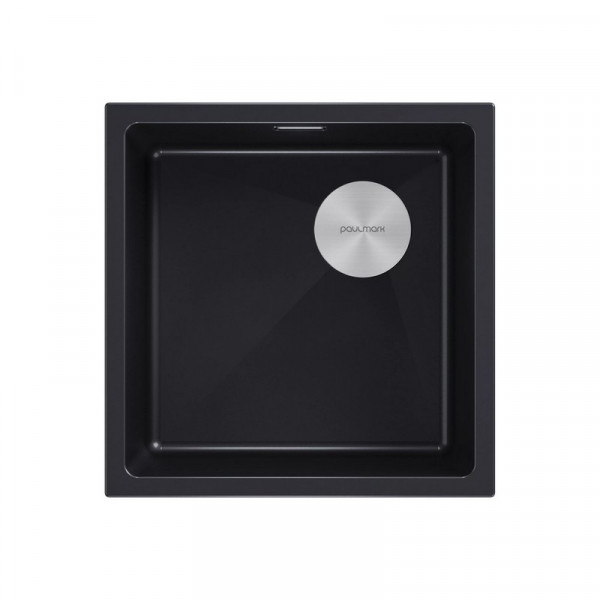 Мойка Paulmark LUMI 45UNI-SKEW LU45SK-BLM чёрный металлик 455х440 мм