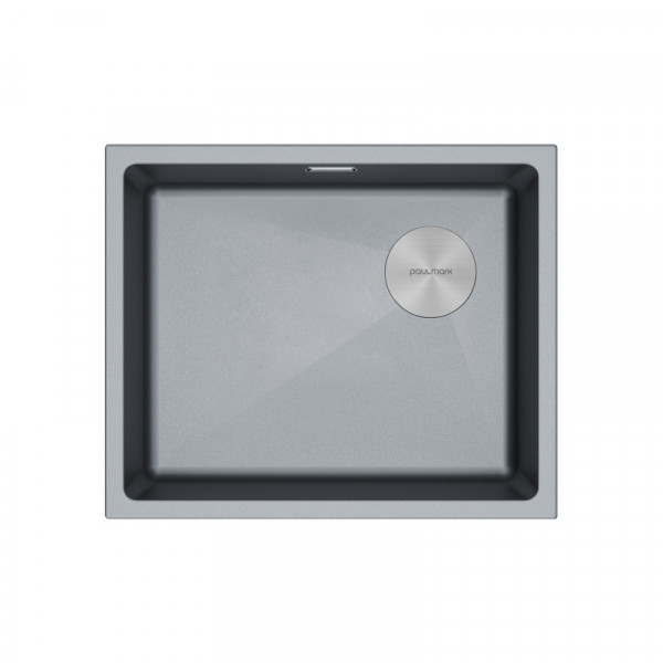 Мойка Paulmark LUMI 55UNI-SKEW IT-GRANIT LU55SK-GRM серый металлик 555х460