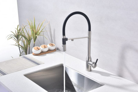 Смеситель для кухни Paulmark MAGNETO ONE брашированная сталь Ma213188-BS