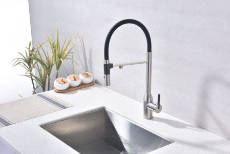 Смеситель для кухни Paulmark MAGNETO ONE брашированная сталь Ma213188-BS