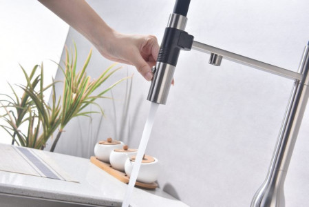 Смеситель для кухни Paulmark MAGNETO ONE брашированная сталь Ma213188-BS