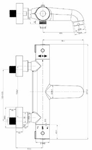 Термосмеситель для ванны (с изливом) Omnires Y1236/N CR