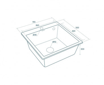Мойка Paulmark KANTE 50 IT-GRANIT PM105152-GR серый 510х521