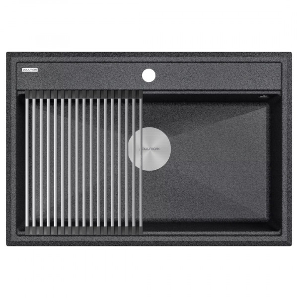 Мойка Paulmark STEPIA 80 IT-GRANIT PM117551-DG графит 750х510 (Ролл-мат в комплекте)