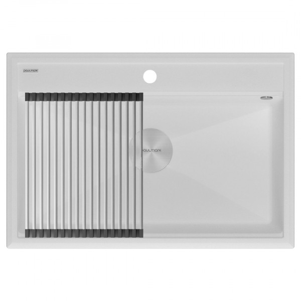 Мойка Paulmark STEPIA 80 IT-GRANIT PM117551-WH белый 750х510 (Ролл-мат в комплекте)