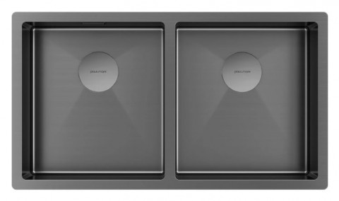 Кухонная мойка Paulmark NEXT 78/2 UNI PM207844-GM вороненая сталь 78х44 см