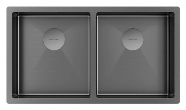 Кухонная мойка Paulmark NEXT 78/2 UNI PM207844-GM вороненая сталь 78х44 см