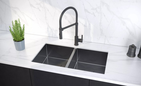 Кухонная мойка Paulmark NEXT 78/2 UNI PM207844-GM вороненая сталь 78х44 см