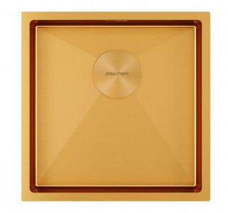 Кухонная мойка Paulmark NEXT 44 UNI PM214444-BG брашированное золото 44х44 см