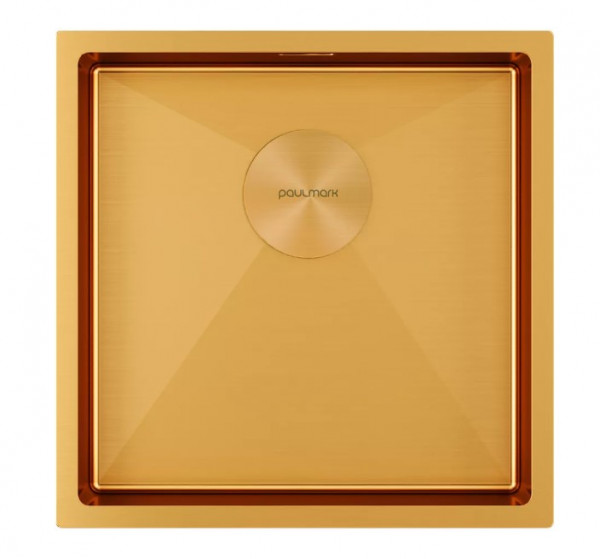 Кухонная мойка Paulmark NEXT 44 UNI PM214444-BG брашированное золото 44х44 см