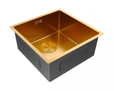 Кухонная мойка Paulmark NEXT 44 UNI PM214444-BG брашированное золото 44х44 см