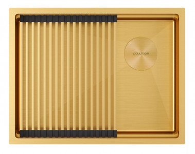 Кухонная мойка Paulmark NEXT-PRO 58 UNI PM705845-BG браншированное золото 58х45 см