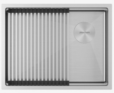 Кухонная мойка Paulmark NEXT-PRO 58 UNI PM705845-BS браншированная сталь 58х45 см