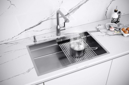 Кухонная мойка Paulmark NEXT-PRO 58 UNI PM705845-BS браншированная сталь 58х45 см