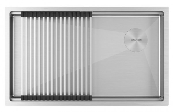 Кухонная мойка Paulmark NEXT-PRO 74 UNI PM707445-BS браншированная сталь 74х45 см