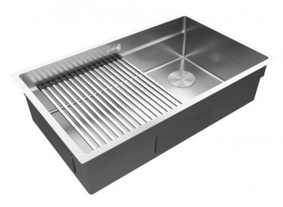 Кухонная мойка Paulmark NEXT-PRO 74 UNI PM707445-BS браншированная сталь 74х45 см