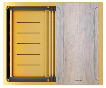 Кухонная мойка Paulmark NEXT-MULTI SINK 54 UNI PM785445-BG браншированное золото 54х45 см