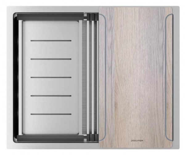 Кухонная мойка Paulmark NEXT-MULTI SINK 54 UNI PM785445-BS браншированная сталь 54х45 см