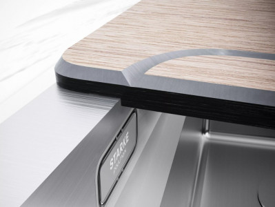 Кухонная мойка Paulmark NEXT-MULTI SINK 54 UNI PM785445-BS браншированная сталь 54х45 см