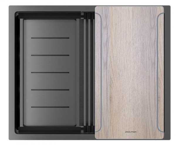 Кухонная мойка Paulmark NEXT-MULTI SINK 54 UNI PM785445-GM вороненая сталь 54х45 см