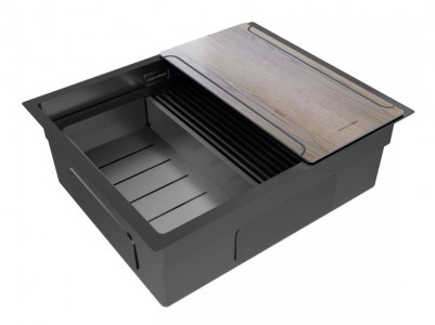 Кухонная мойка Paulmark NEXT-MULTI SINK 54 UNI PM785445-GM вороненая сталь 54х45 см