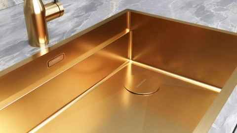 Кухонная мойка Paulmark NEXT-MULTI SINK 58 UNI PM785845-BG браншированное золото 58х45 см