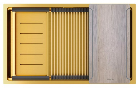Кухонная мойка Paulmark NEXT-MULTI SINK 74 UNI PM787445-BG браншированное золото 74х45 см