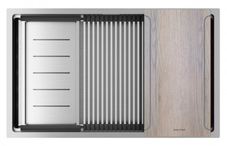 Кухонная мойка Paulmark NEXT-MULTI SINK 74 UNI PM787445-BS браншированная сталь 74х45 см