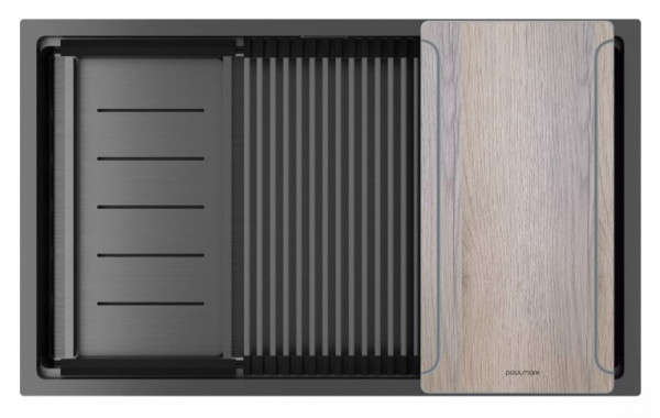 Кухонная мойка Paulmark NEXT-MULTI SINK 74 UNI PM787445-GM вороненая сталь 74х45 см