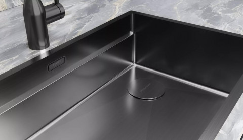 Кухонная мойка Paulmark NEXT-MULTI SINK 74 UNI PM787445-GM вороненая сталь 74х45 см