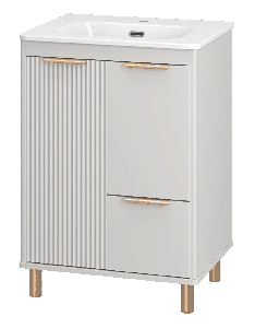 Тумба под раковину Brevita Risacca crema 60 напольная 2 дв. 1 ящ. RIS-06060-0342Я серый кашемир эмаль